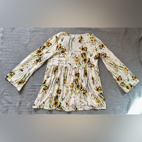 Free People Boho Bella Floral Print Bell Sleeve Tunic Top Dress L? No Tag - Picture 11 of 11